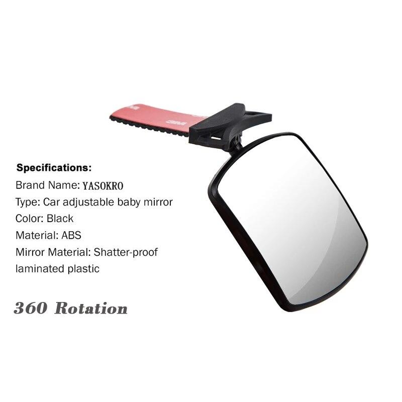 YASOKRO Mini Safety Car Back Seat Baby View Mirror Adjustable Baby Rear Convex Mirror Car Baby Kids Monitor Rearview Mirror