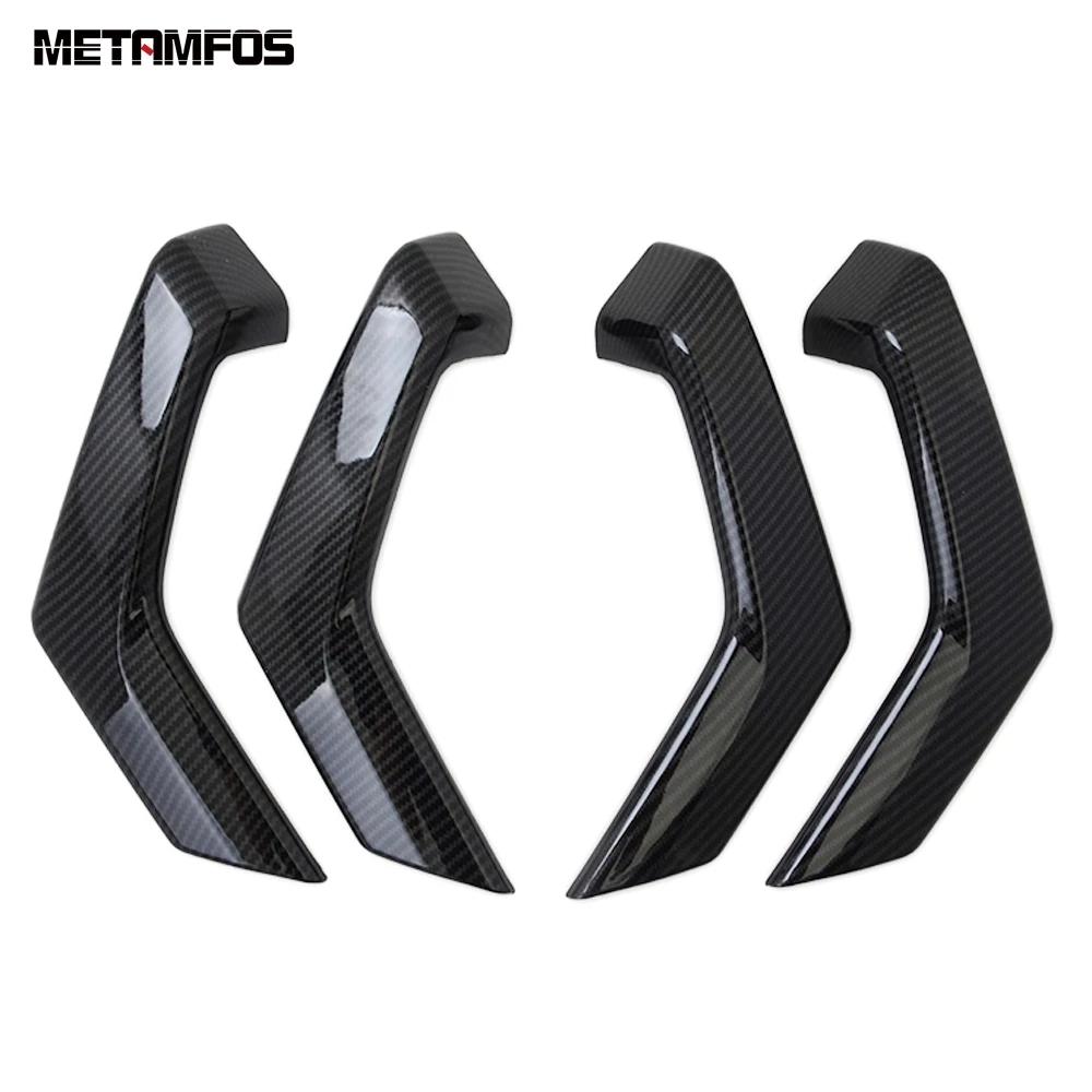 Car Accessories For Volkswagen VW T-Roc TROC 2017- 2024 Carbon Fiber Interior Door Armrest Handle Catch Strip Molding Trim
