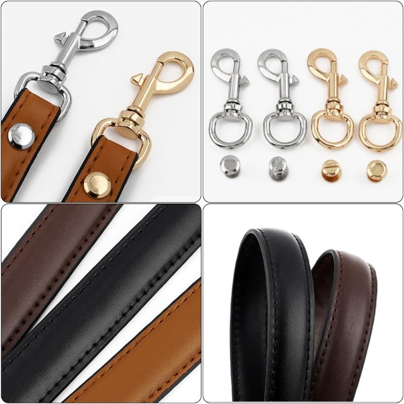 Fashionable Shoulder Strap Replacement for Shoulder Handbags with Golden Buckle Versatile Black PU Leather Belt