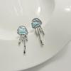 Japan and Korea's Asymmetric Jellyfish Stud Earrings Female Personality Style Versatile Design Sense Cold Wind Earrings