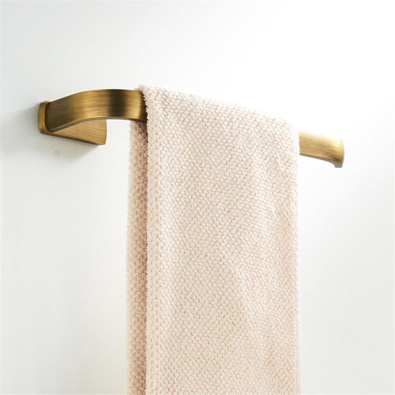 Tuqiu Towel Hanger Wall Mounted Rose Gold Towel Rack Bathroom Brass Gold Towel Bar Rail White Towel Holder