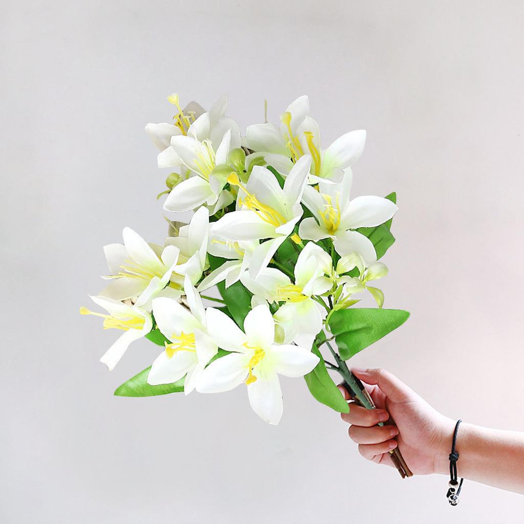 1 Bouquet Simulation Lily Flower Photography Props Plastic Artificial Flower Wedding Home Decoration Living Room Desktop Decor