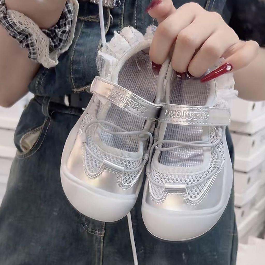 Girls' ballet-style athletic sandals, children's single-sole casual shoes, new summer collection, Mary Jane princess shoes for girls