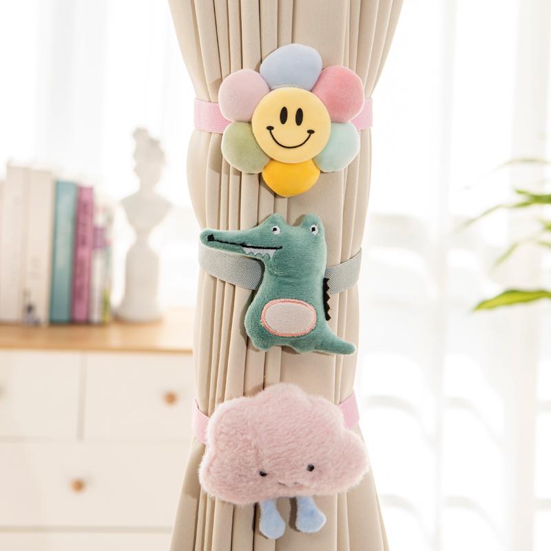 Creative Doll Cartoon Flower Curtain Tiebacks for Children s Room - Modern, Nail-Free Decorative Rope