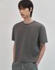 WORK ON BODY OFF (Crop) Airbit Cooling Solid Semi-Oversized Short Sleeve T-Shirt [Charcoal]
