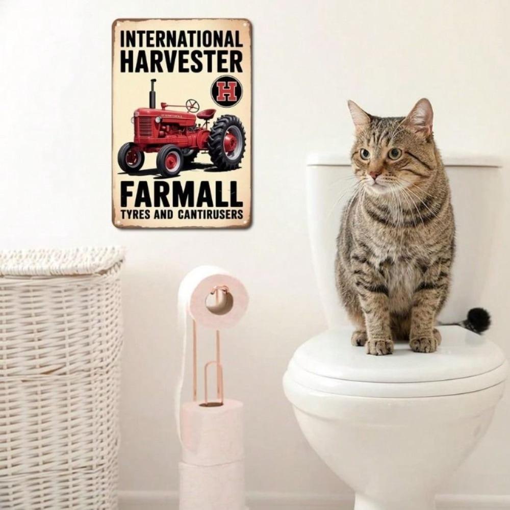 Metal Poster Red Tractor Farmall Vintage Sign Retro Wall Art for Bar Garage