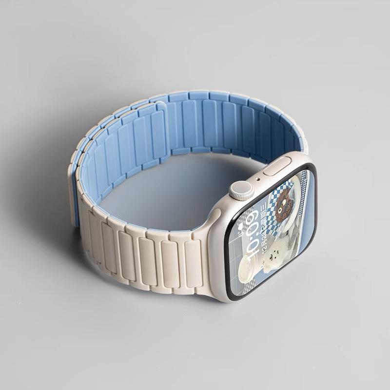 Strap for Apple Watch 10 Band 44mm 40mm 49mm 45mm 41mm 46mm Magnetic Silicone Loop Bracelet iWatch Series 11 9 8 7 6 Se Ultra2 3