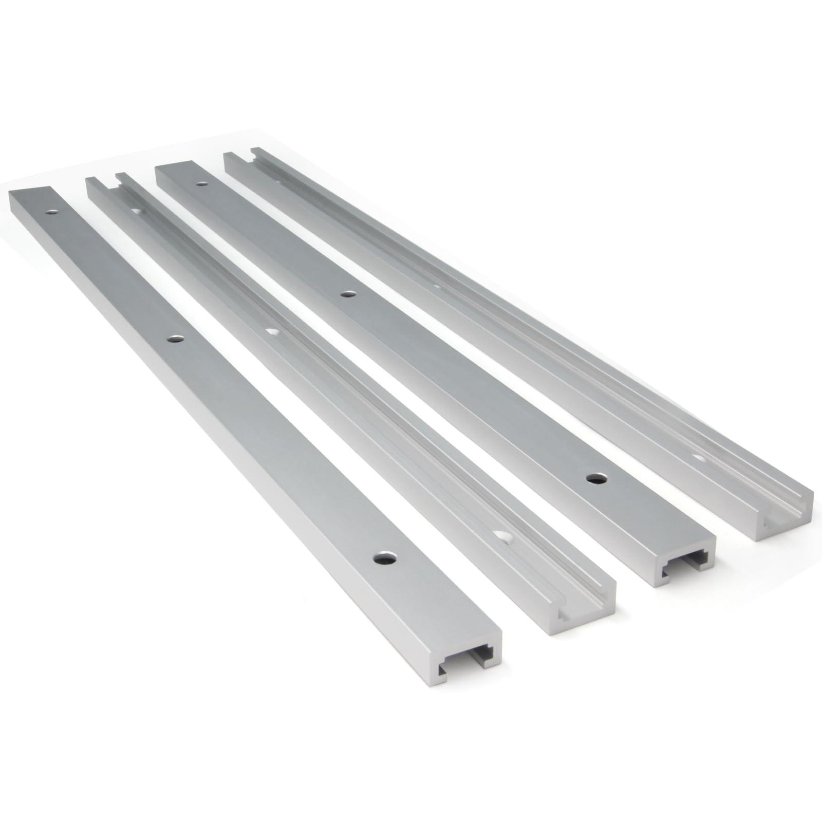 

4pcs Aluminum T-Track Slider Double Cut Profile Universal with Predrilled Mounting Holes for Woodworking and Clamps DIY Tools 30CM білий