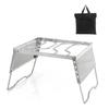 Small Folding Portable Outdoor Stove Stand Windproof Design Adjustable Height 304Stainless Steel Construction