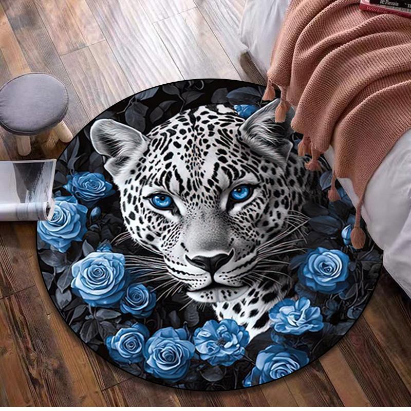 Tapis Rond Animal 1424 - Tapis Décoratif de Bureau Pour Salon Chambre Tapis de Porte Tapis de Sol Tapis pour Zone de Chaise d'Ordinateur