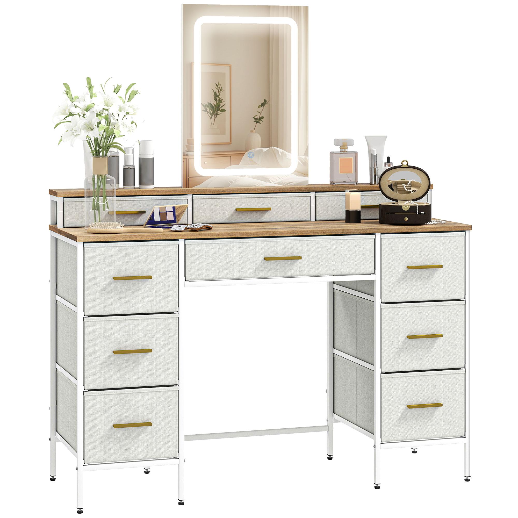 Dressing table with mirror and 3-color