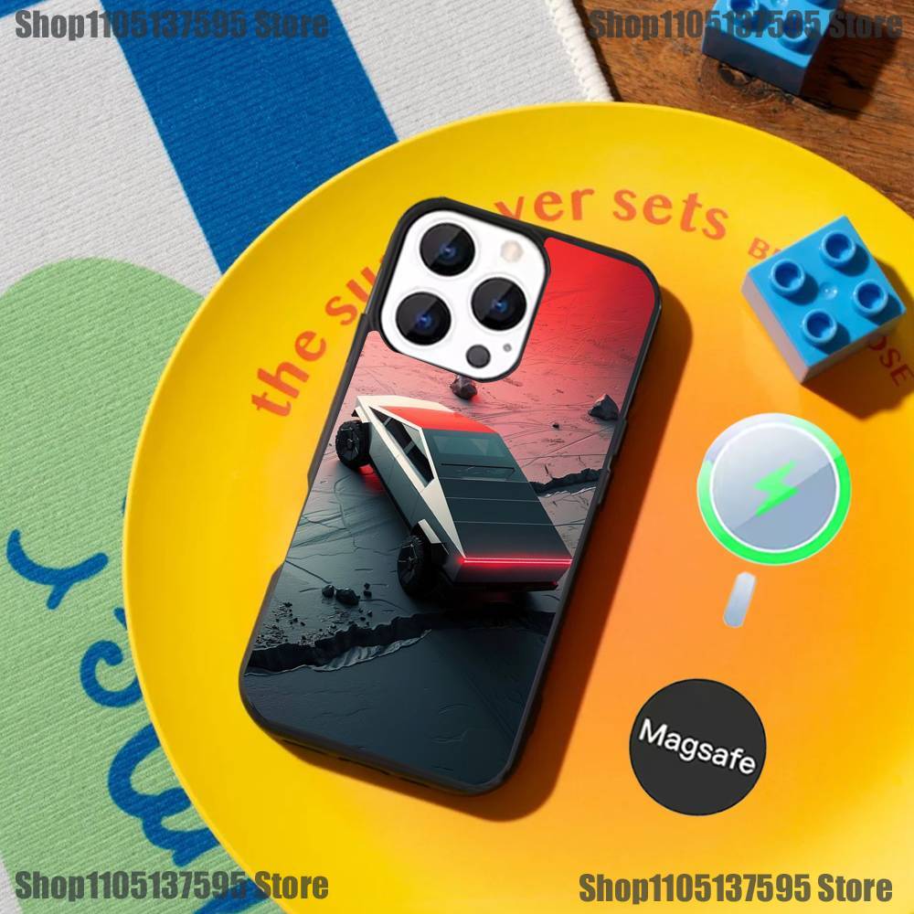 SUV Car T-TeslaES Pickup Truck Phone Case For iPhone 17,16,15,14,13,12,11,Pro,Max,Plus,Mini Magnetic Magsafe Wireless Charging