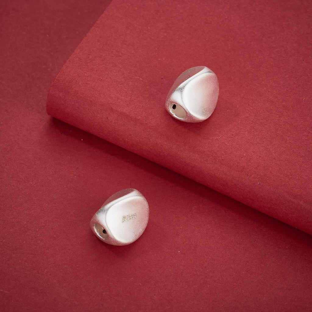 S999 Sterling Silver Irregular Twist Barrel Spacer Beads for DIY Bracelet Weaving