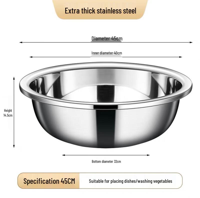 Tian Ya Jing 304 Food-Grade Stainless Steel Basin