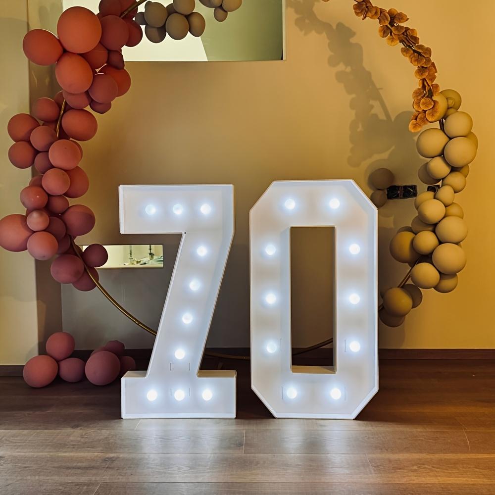 2 Stück DIY 73cm Digitales Licht mit Weißem Licht 3D KT-Platte Digitales Modell Geburtstag, Jubiläumsparty Dekoration, 18 Jahre, 20 Jahre