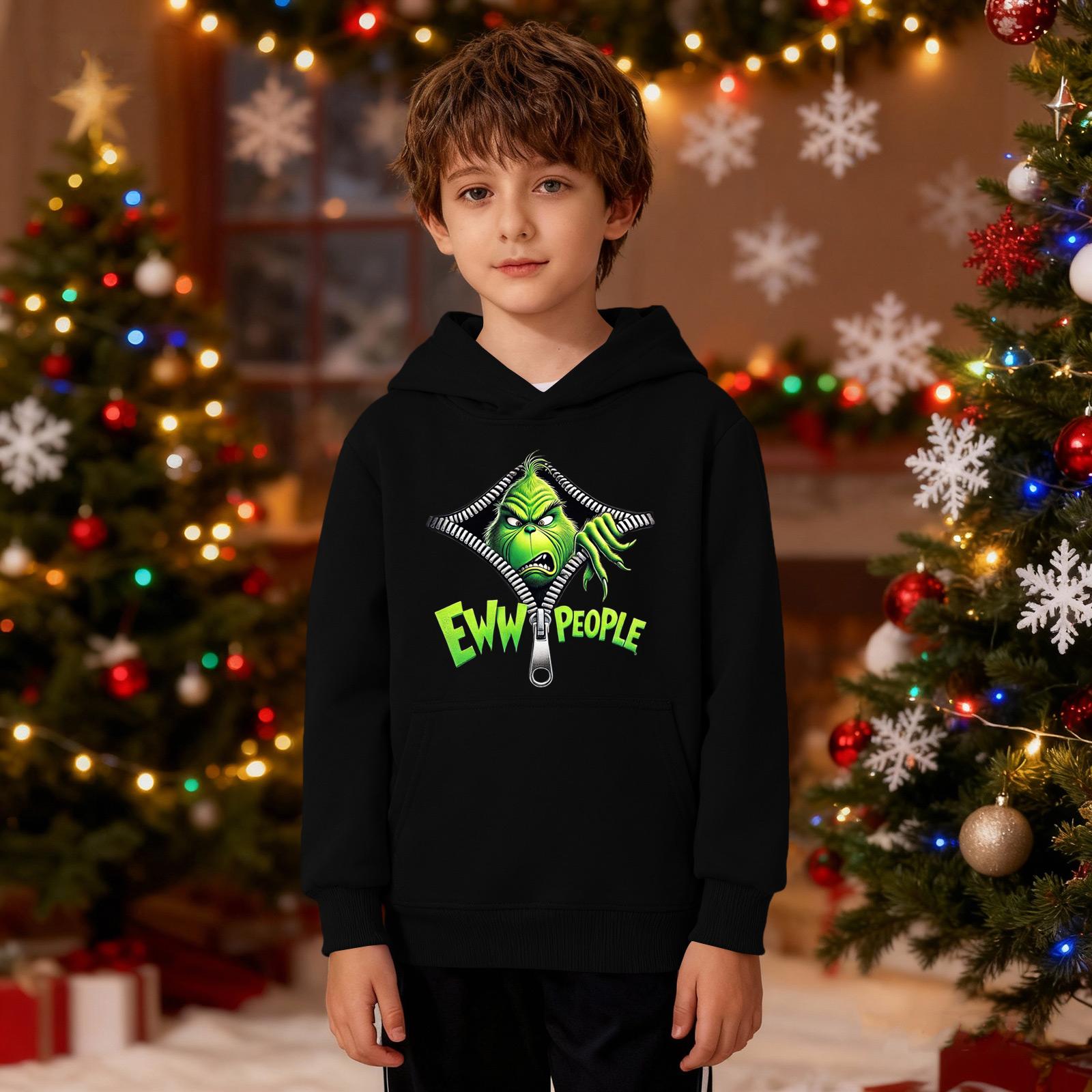 

Рождественский свитшот для мальчиков и девочек, уродливая рождественская футболка, свитшот с круглым вырезом, для малышей, с длинным рукавом, пуловер, наряд, топы 120