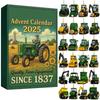 John Deere Advent Calendar 2025, 2D Flat Acrylic Farm Equipment Collection with 24 Tractor Ornaments, Vintage Design Toy for Kids Xmas Birthday Gift