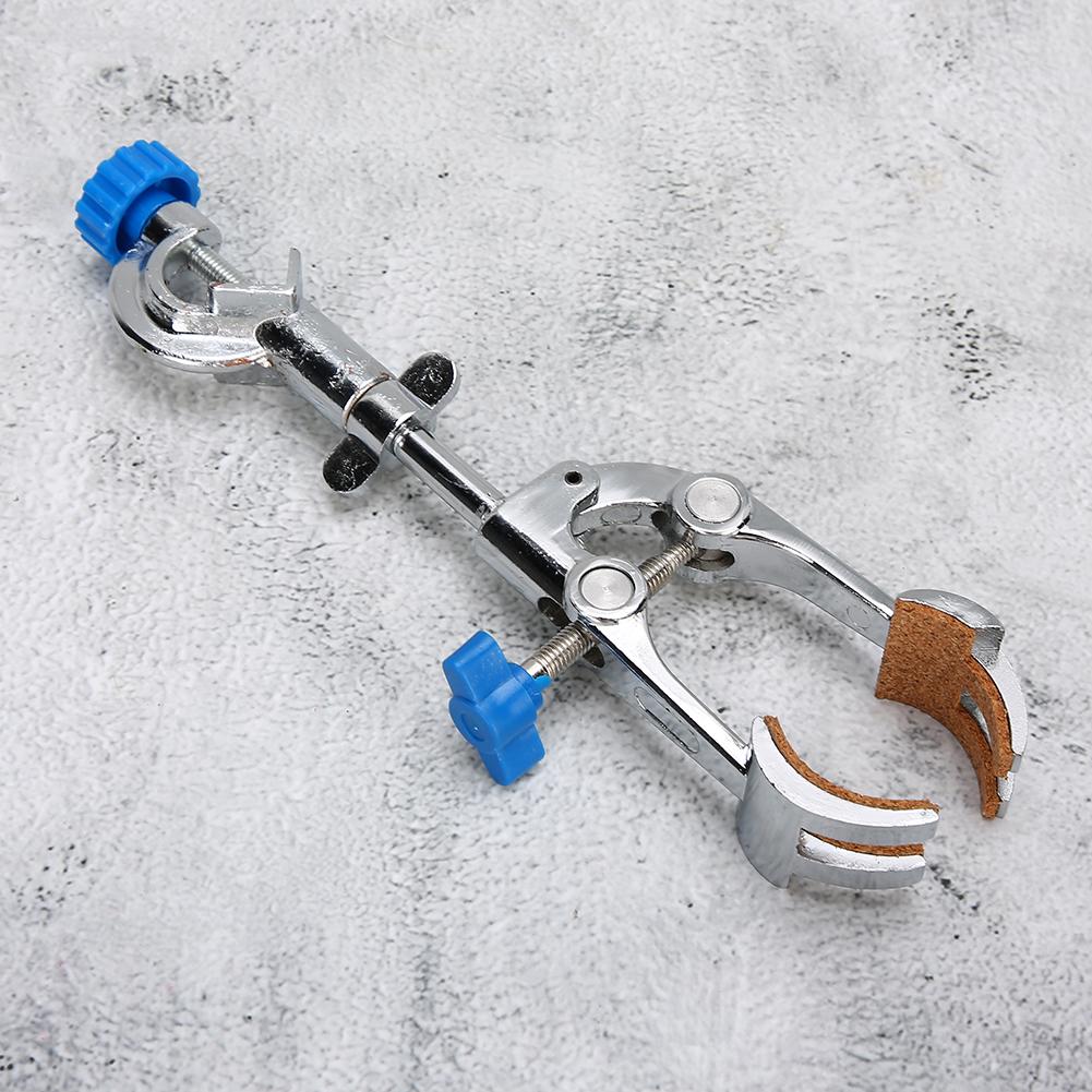 Long Handle Flask Clamp Clip 4 Prong Multifunction Direction Adjustable Laboratory Metal Holder