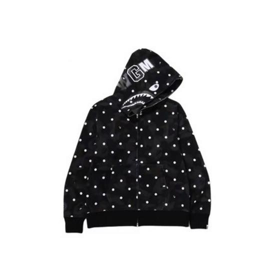 Polka Dot Black BAPE Camouflage Ape Head Sweatshirt Jacket - Trendy Autumn Collaboration Series