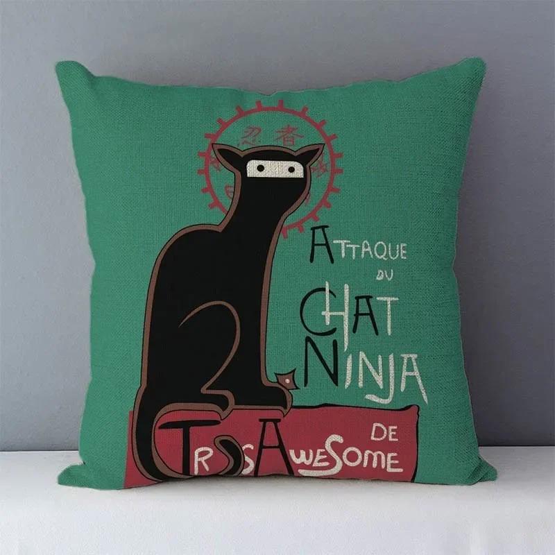 Wybrana poszewka na poduszkę na kanapę Kreskówkowy kot Drukowana Wysokiej jakości Dekoracyjne poduszki do domu Do sypialni dziecięcej Dekoracja łóżka poszewka