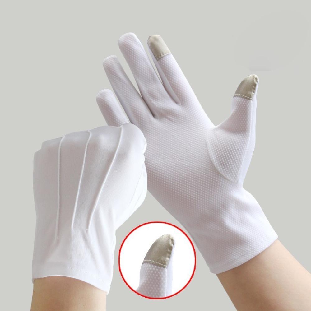 

Touch Screen Driving Mittens Anti-UV Sunscreen Gloves New Etiquette Gloves Cycling Driving білий