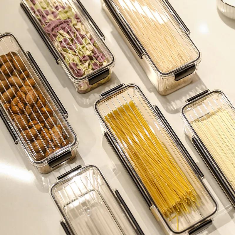 Noodle Storage Box Food Grade Storage Container Canned Spaghetti Hanging Noodles Box Sealed Jar For Whole Grains And Cereals YLE606