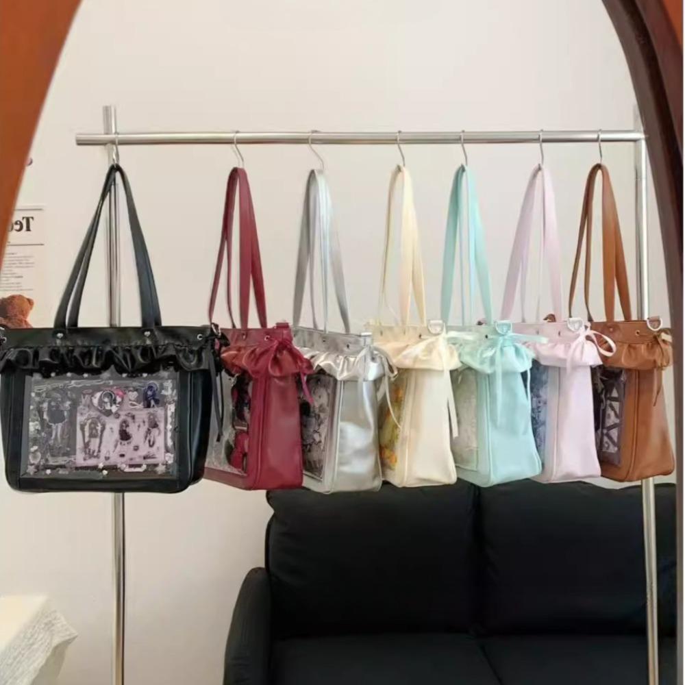 Ruffles High Capacity Bags for Woman Original Sac Femme Crossbady Shoulder Bag Sweet Bolsos mujer Transparent Bolsas Bolsa