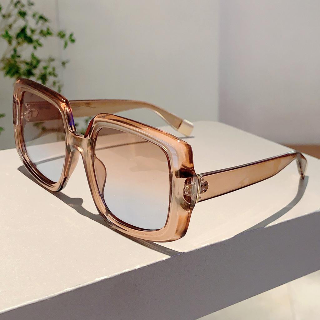 Vintage Rainbow Square Big Frame Sunglasses Women For Men Luxury Brand Designer Sun Glasses Punk Popular Colorful Eyeglasses