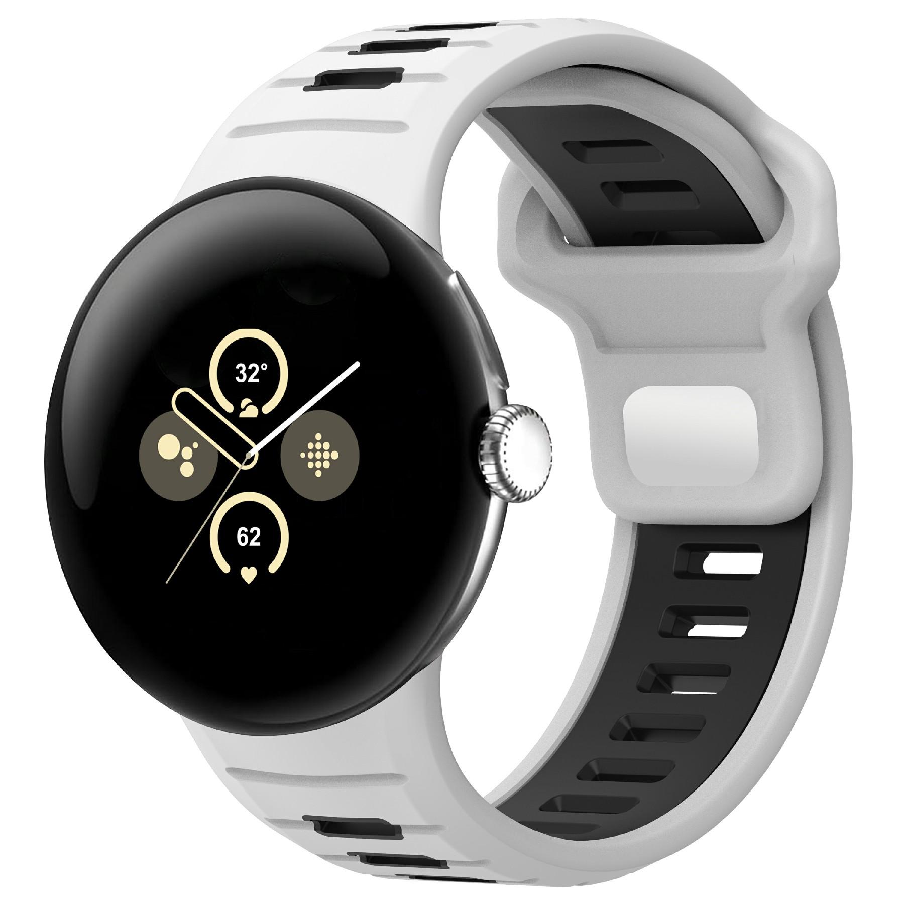 

For Google Pixel Watch 3 45mm Replacement Watch Band Dual Color Silicone Strap