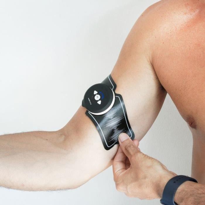 Massforce Massfit Intensity - Ceinture abdominale Electrostimulation EMS - 2 patchs bras - Ceinture sudation supplémentaire