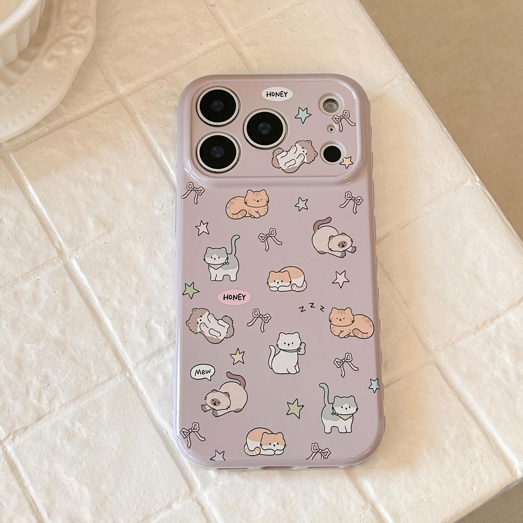 Suitable for Apple 17promax Mobile Phone Case Iphone16 Cute Cat 15 Anti-fall 13 Soft 12 Korean Style High Quality