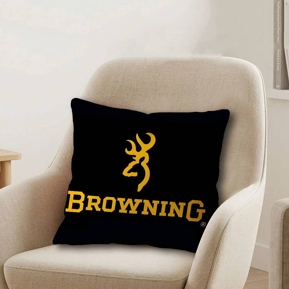 BBrowning Logo Personalized Pillow Cover Kids Bedroom Wild Party Decor Pillowcase kid Birthday shower Gift