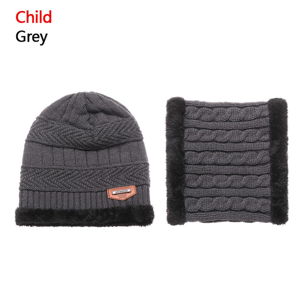 Fashion Elastic Adult Women Men Soft Scarf Hats Set Beanie Hat Thick Warm Knitted Cap