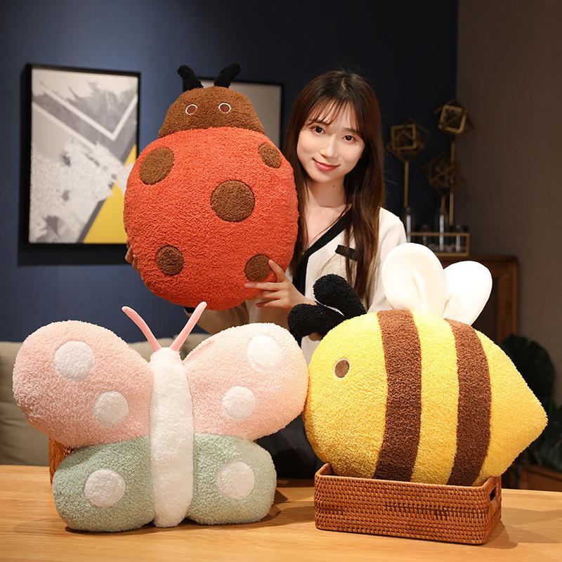 Insect Butterflies Bees Ladybugs Plush Toy Stuffed Doll Decoration Gift Kids