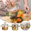 1.6L Transparent Glass Cooking Pot Thickened High Temperature Resistan