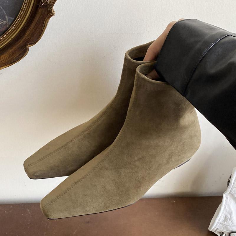 Fashion Eilyken Autumn Winter Women Ankle Boots Low Heels Zipper Shoes Fashion Pointed Toe Comfortable Botas Zapatos De Mujer