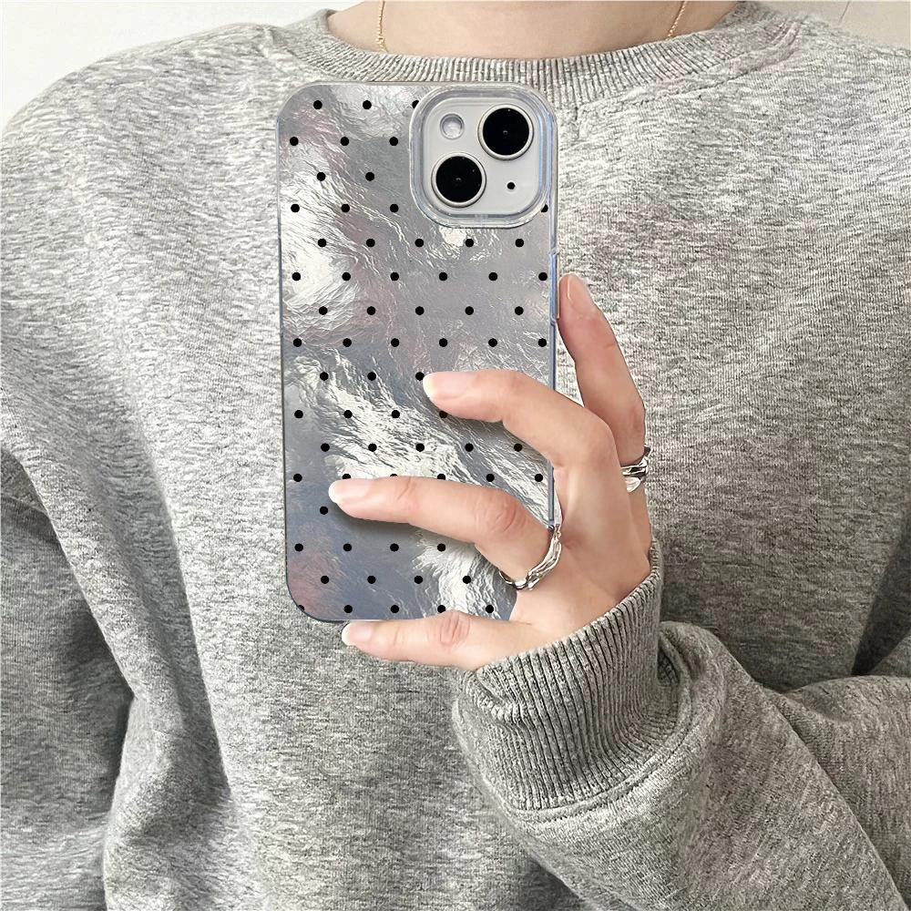 Korean StyleWave Point Angel Wings Phone Case For Iphone 17 Air 12 11 16 16e 17e 15 Plus 14 13 Pro Max Anti Fall Fashion Cover