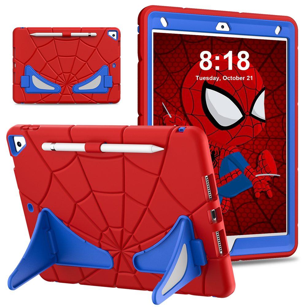 For Ipad 9th Gen 10.2 Inch A2602 A2603 A2604 Case Kids Tablet Cover Silicone +PC for iPad 8th/7th Gen A2270 A2200 A2197 Spider