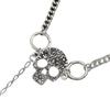 Personality Retro Sliver Color Skull Symbol Tassel Pendant Double-ring Hollowed-out Skull Face Collar Necklace for Women Jewelry