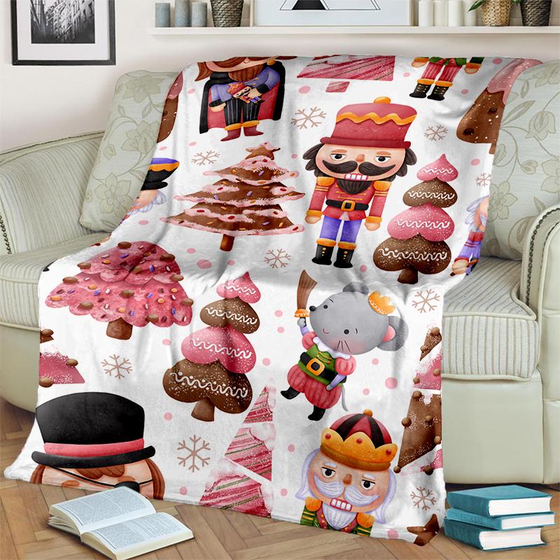The Nutcracker Merry Christmas Cartoon Doll Festival Gift Blanket,Soft Throw Blanket for Home Bedroom Bed Sofa Picnic Cover Kids