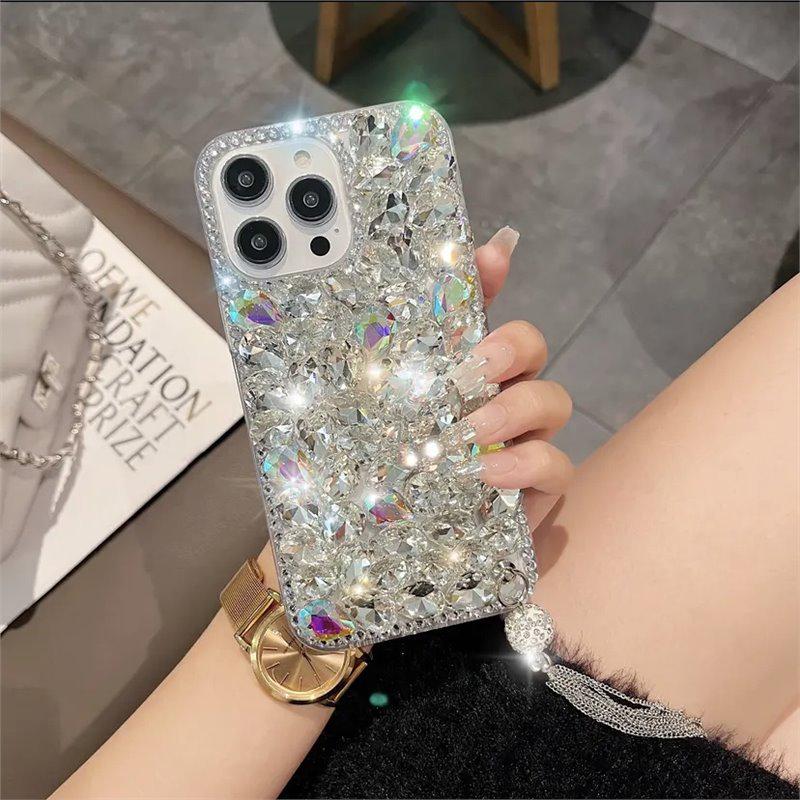 Luksus Rhinestone-deksel til Apple iPhone 11/12 Pro/13/14/15 - Full Diamond Anti-Fall Protection