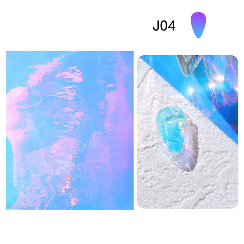 1 PC Nail Art Aurora Ice Cube Cellophane Glass Foil Film Sticker Colorful Transfer Laser Jewelry Paper Manicure Nail DIY Decoration