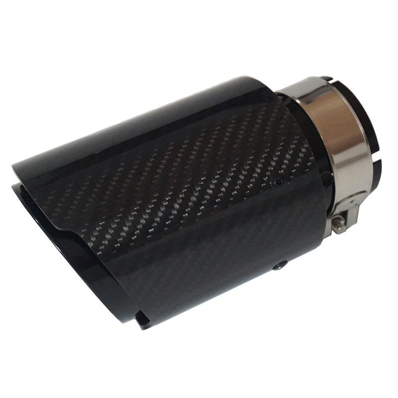 Creadgey Universal Tail Pipe Muffler Straight Exhaust System For AK Black Stainless Steel Carbon Fiber End Tips Car Accessories