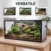 120 Gallon Heavy Duty Reptiles Habitats with Sliding Door Top Screen Ventilation 48x24x24In for Bearded Dragon/Snake/Lizard