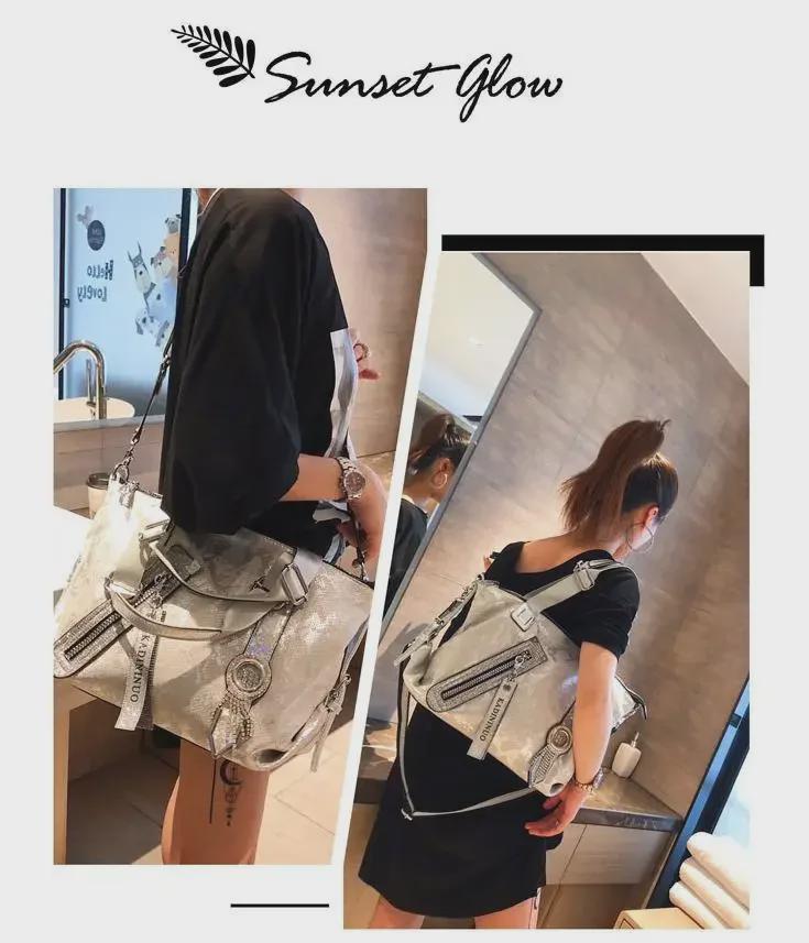 Geantă de mână pentru femei, la modă, în stil occidental, cu diamante, 2023 - geantă versatilă de tip tote, umăr și messenger