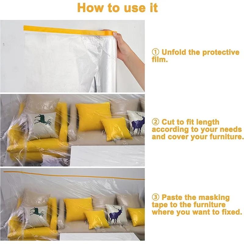 Masking film, protective plastic sheet, self-adhesive anti-paint spray film, wall decoration, furniture protective film