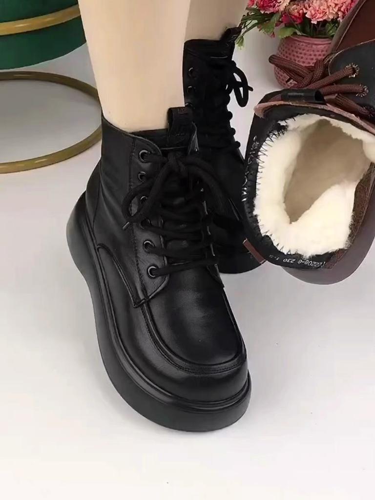 Cotton shoes winter velvet Martin boots new soft sole not tired feet platform casual shoes