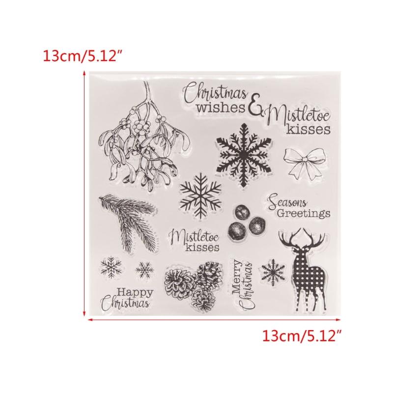 Clear Silicone Stamper for Seal Envelope Card Making Scrapbooking Christmas Decorative Stamper for Craft Embellishments