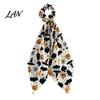 Non-damaging Hair Tie Halloween Satin Scrunchies for Women, Funny Pumpkin Printed Elastic Ties, Silky Accessory Soft Ponytail Holders, Decorative