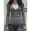 Women S Slim Fit Lace Spliced Long Sleeve T Shirt Autumn Winter Base Layer